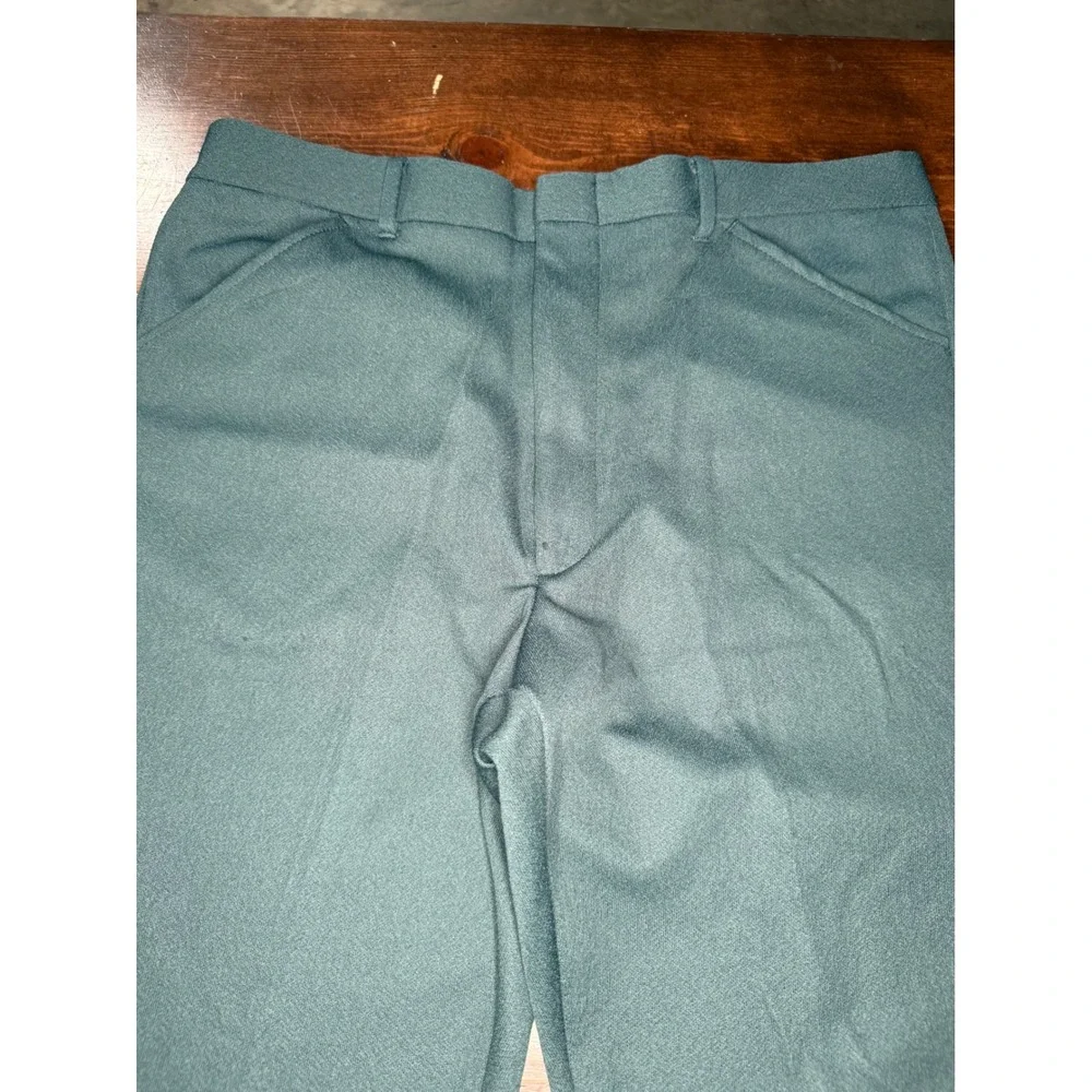 Haband of Paterson‎ Vintage Teal Green Knit Trousers Mens 35x27.5 Made in USA
